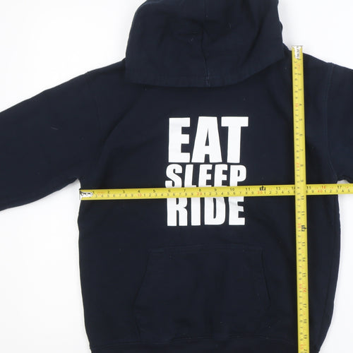 Just Hoods Teens Blue XL Pullover Hoodie Eat Sleep Ride Graphic Hooded Sweatshirt