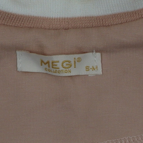 Megi Collection Women Beige Cotton Blend Blazer S-M Casual Long Sleeve
