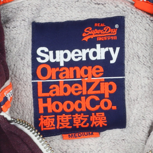 Superdry Men's Brown Medium Full Zip Hooded Basic Jacket