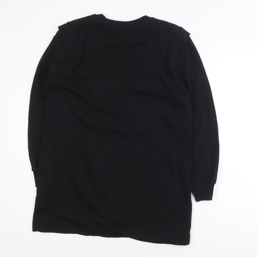 F&F Women's Black Long Sleeve Pullover Sweatshirt Dress UK 8