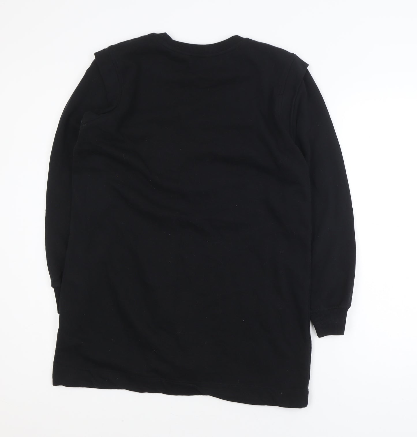 F&F Women's Black Long Sleeve Pullover Sweatshirt Dress UK 8