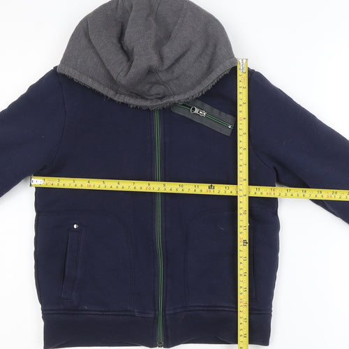 BC Clothing Boys Navy Full Zip Hoodie M (7-8 Years) Cotton Blend