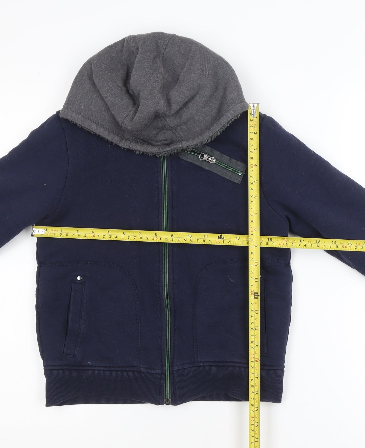 BC Clothing Boys Navy Full Zip Hoodie M (7-8 Years) Cotton Blend