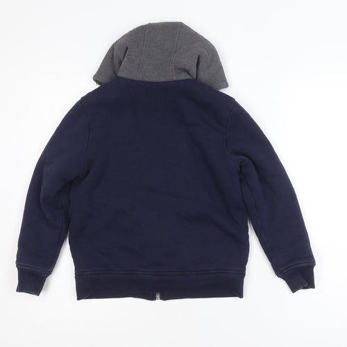 BC Clothing Boys Navy Full Zip Hoodie M (7-8 Years) Cotton Blend