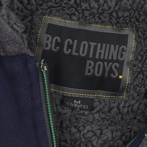 BC Clothing Boys Navy Full Zip Hoodie M (7-8 Years) Cotton Blend
