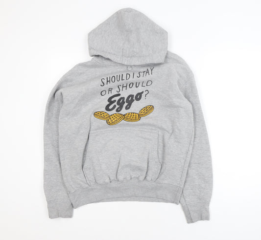 Casual Classics Men's Grey Pullover Hoodie M Funny Graphic Print