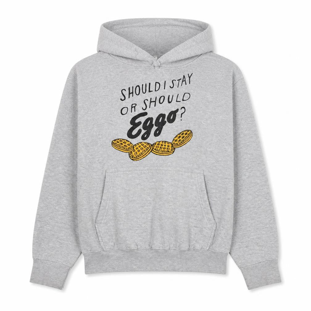 Front view of Casual Classics Men's Grey Pullover Hoodie M Funny Graphic Print