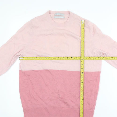 Marks and Spencer Womens Pink Merino Wool Crew Neck Jumper Size 14