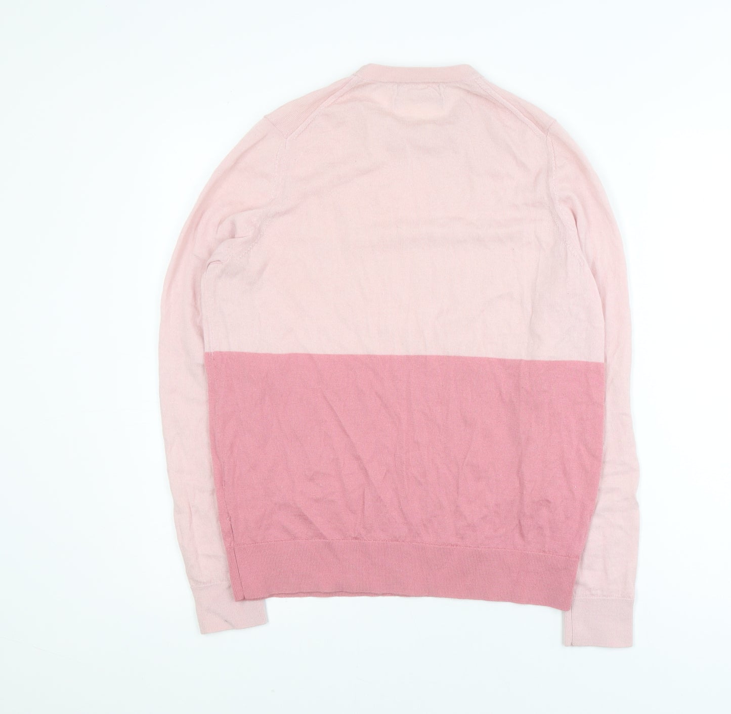 Marks and Spencer Womens Pink Merino Wool Crew Neck Jumper Size 14