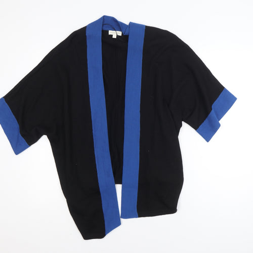 Monsoon Women Black Blue Knit Open Dolman Cardigan L