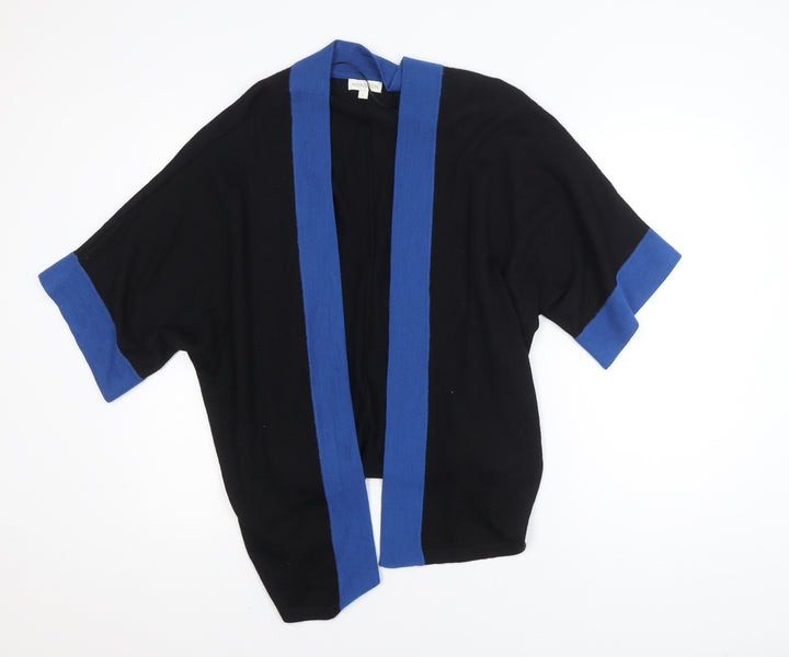 Monsoon Women Black Blue Knit Open Dolman Cardigan L