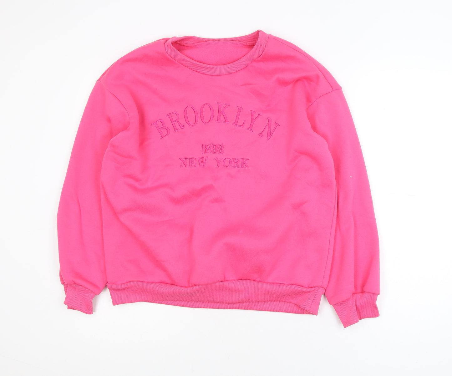 SHEIN Womens Pink 'Brooklyn New York' Pullover Sweatshirt Size 10