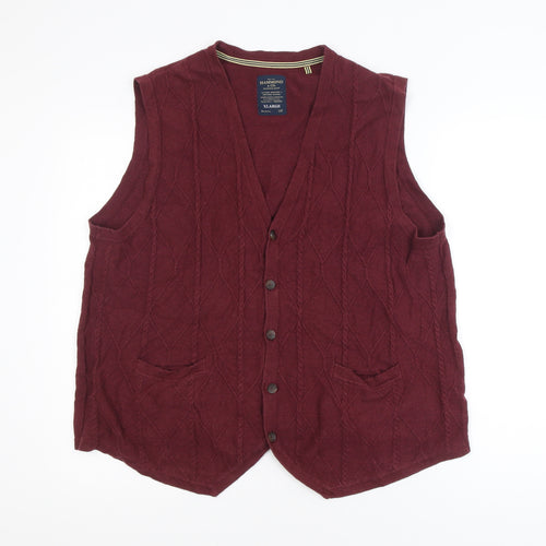 Hammond & Co Unisex Red Sleeveless Knit Button-Up Vest XL