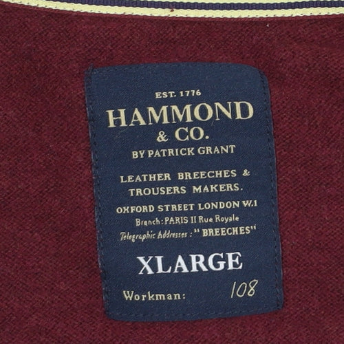 Hammond & Co Unisex Red Sleeveless Knit Button-Up Vest XL