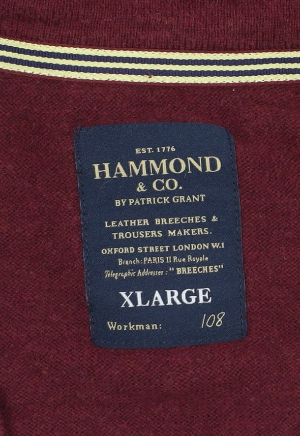 Hammond & Co Unisex Red Sleeveless Knit Button-Up Vest XL