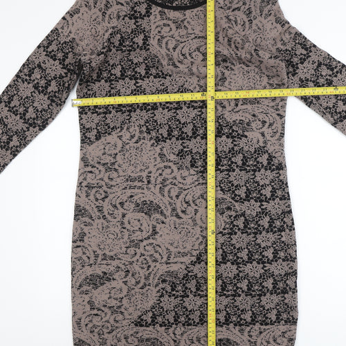 Marks and Spencer Per Una Women Brown Knit Shift Dress Size 16