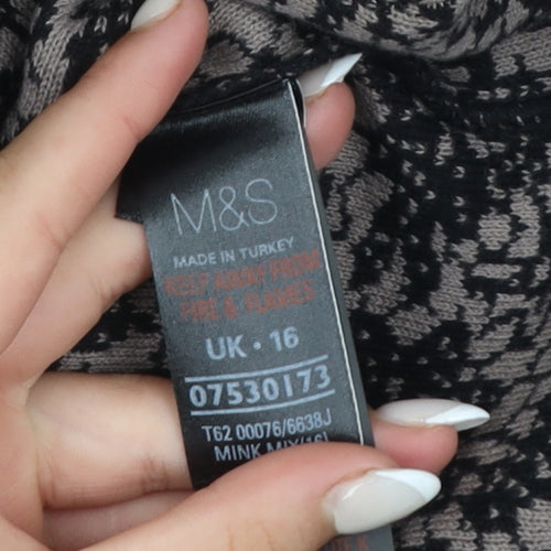 Marks and Spencer Per Una Women Brown Knit Shift Dress Size 16
