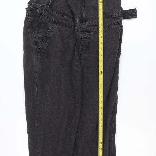 ASOS DESIGN Women Black Denim Dungaree Jumpsuit Size 12