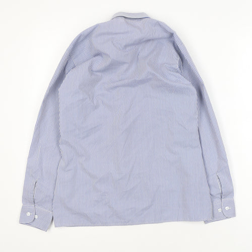 Trutex Women's Blue Striped Button-Up Long Sleeve Shirt Size 8
