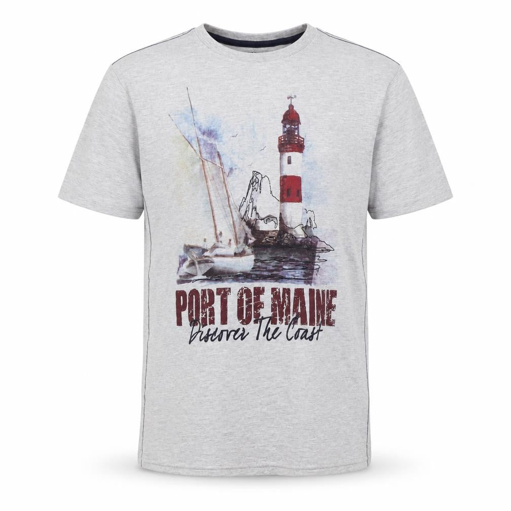 Dunnes Men Grey Port of Maine Graphic Short Sleeve T-Shirt Small