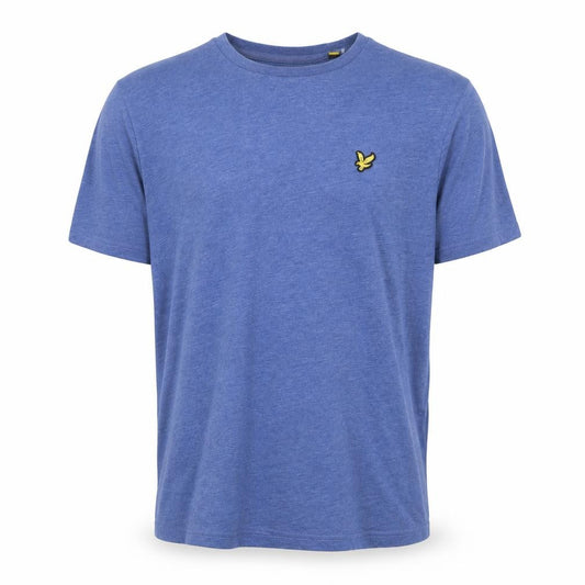 Front view of Lyle & Scott Men's Blue Short Sleeve Crew Neck T-Shirt, size M
