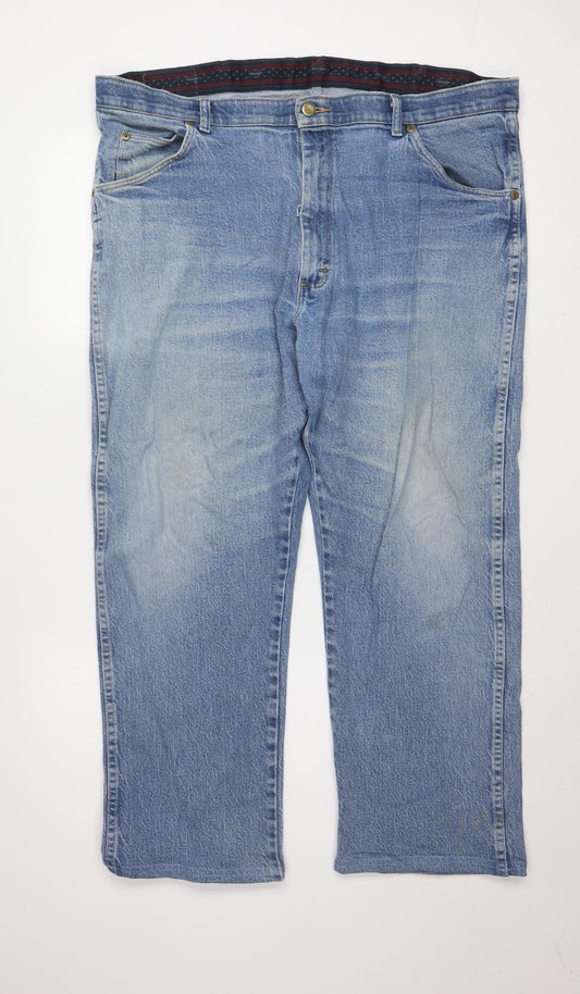 Wrangler Men's Blue Regular Fit Straight Denim Jeans 40x29