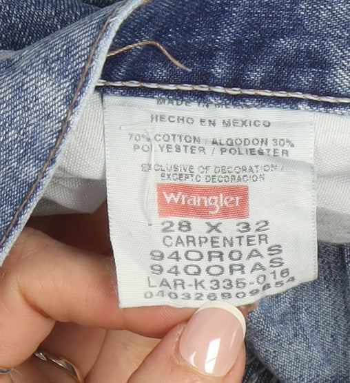 Wrangler Womens Blue Carpenter Jeans Size 10 Relaxed Fit Denim