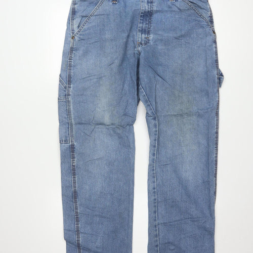 Wrangler Men's Blue Straight Fit Denim Jeans 34x32 Regular