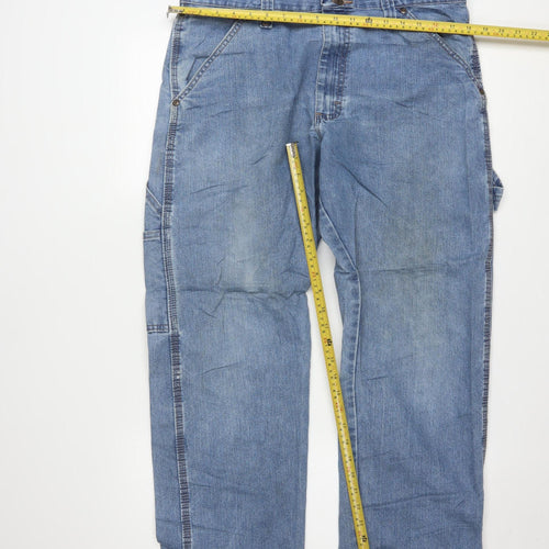 Wrangler Men's Blue Straight Fit Denim Jeans 34x32 Regular