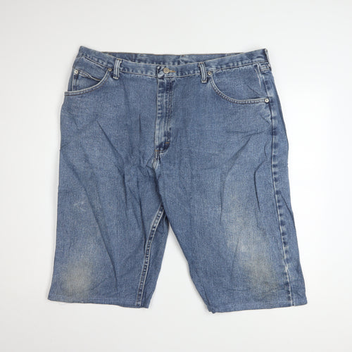 Wrangler Men's Blue Denim Cargo Shorts Size 42 Relaxed Fit