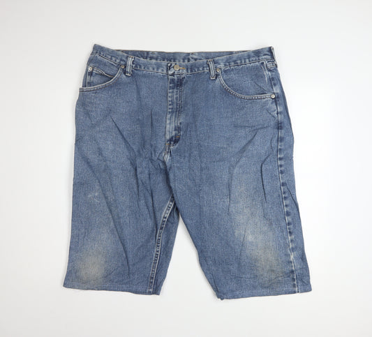 Wrangler Men's Blue Denim Cargo Shorts Size 42 Relaxed Fit