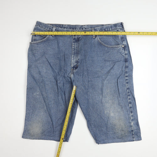 Wrangler Men's Blue Denim Cargo Shorts Size 42 Relaxed Fit