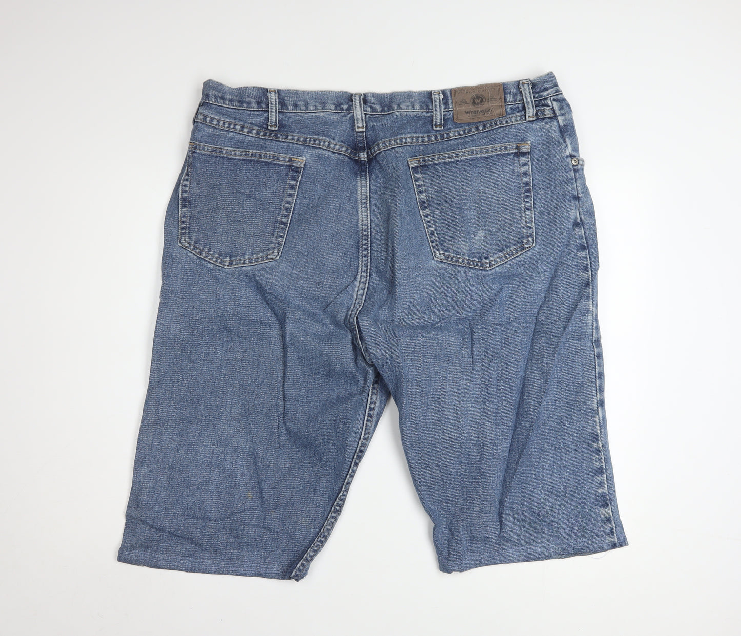 Wrangler Men's Blue Denim Cargo Shorts Size 42 Relaxed Fit
