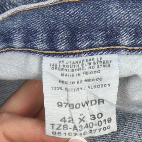 Wrangler Men's Blue Denim Cargo Shorts Size 42 Relaxed Fit