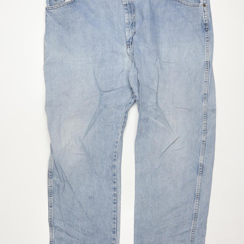 Wrangler Men's Blue 44x32 Regular Fit Straight Denim Jeans