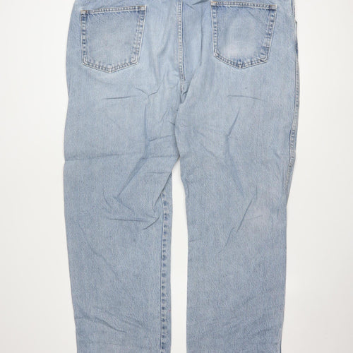 Wrangler Men's Blue 44x32 Regular Fit Straight Denim Jeans