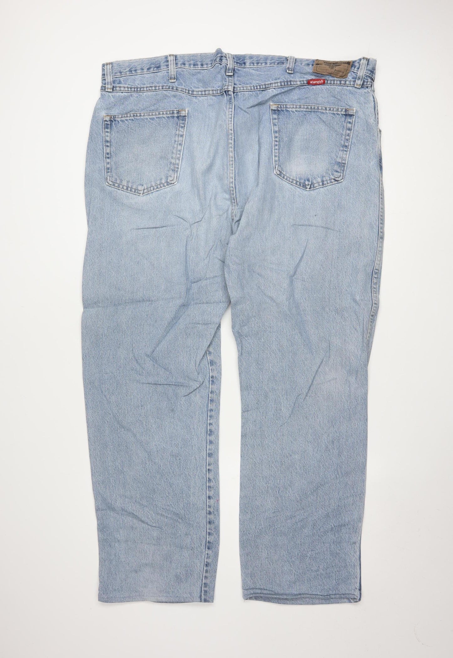 Wrangler Men's Blue 44x32 Regular Fit Straight Denim Jeans