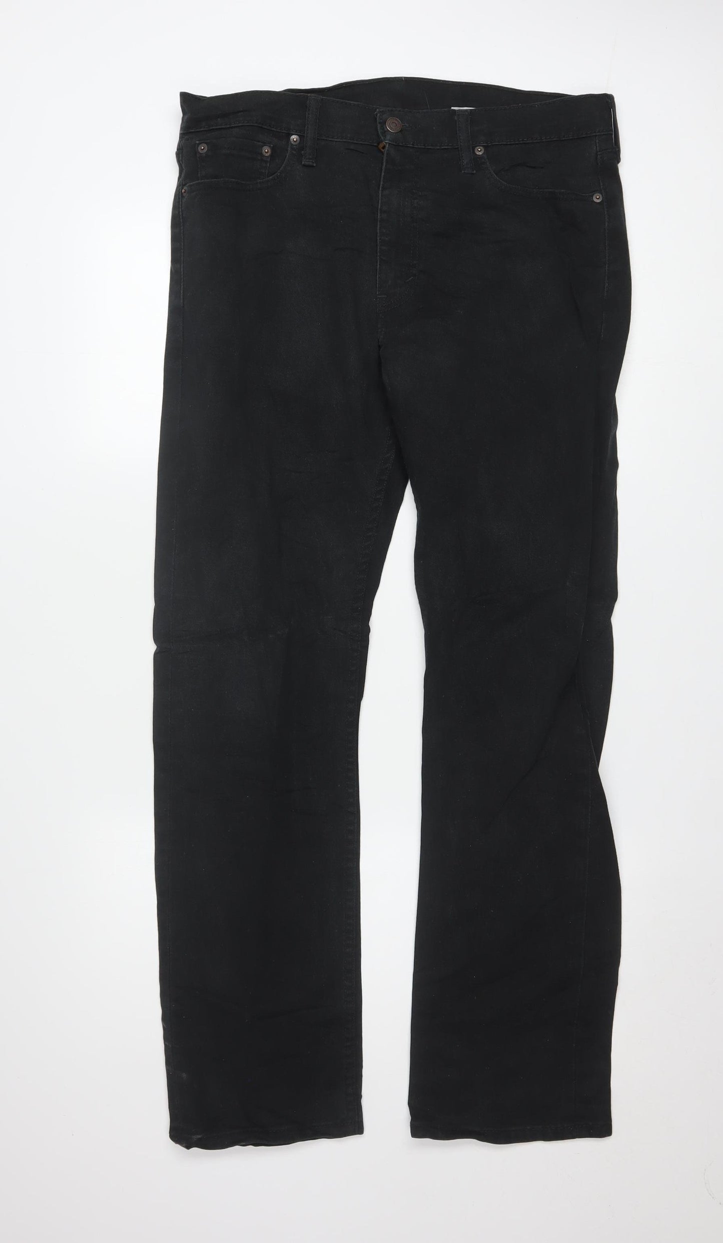 Levi's Men's Black Straight Leg Denim Jeans W33 L32 Classic Fit