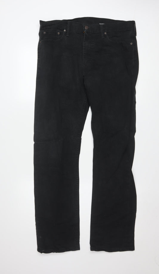 Levi's Men's Black Straight Leg Denim Jeans W33 L32 Classic Fit