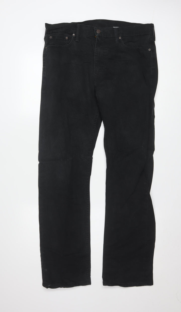 Levi's Men's Black Straight Leg Denim Jeans W33 L32 Classic Fit