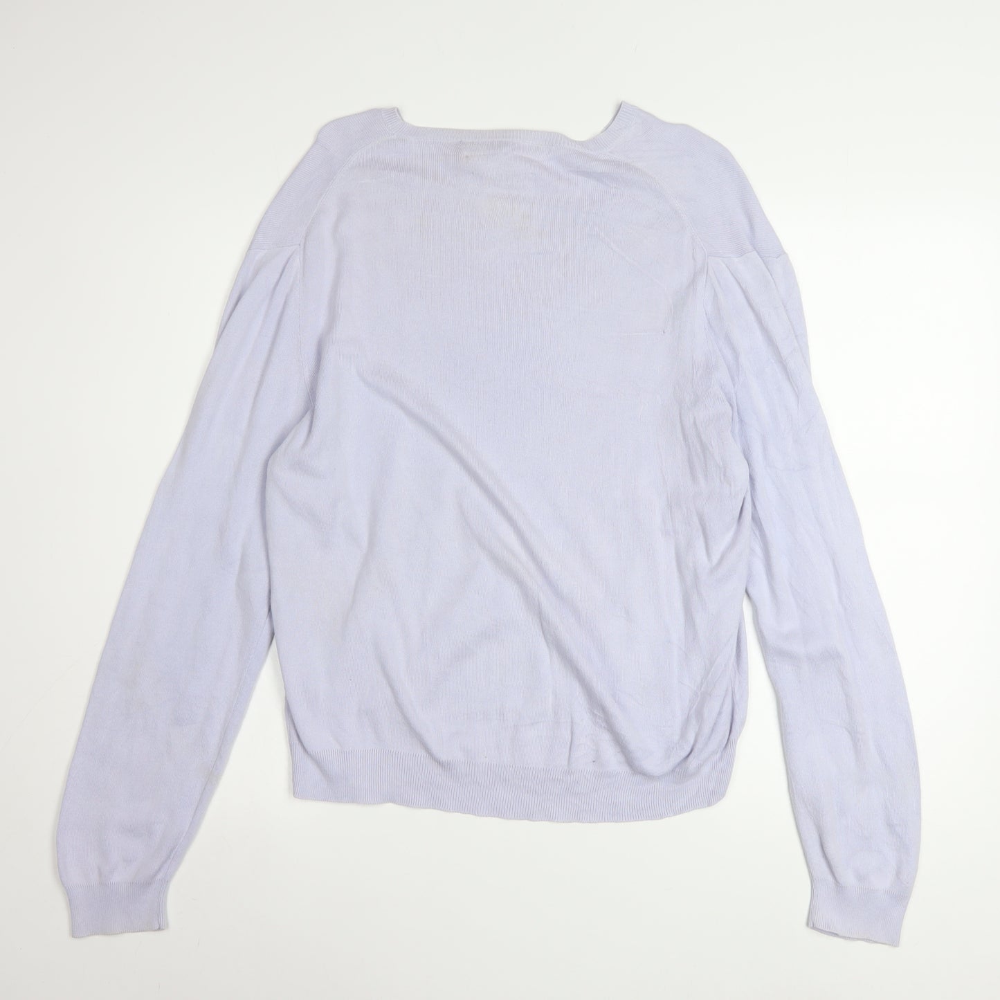 Ralph Lauren Men's Purple V-Neck Cotton Jumper M Classic Fit