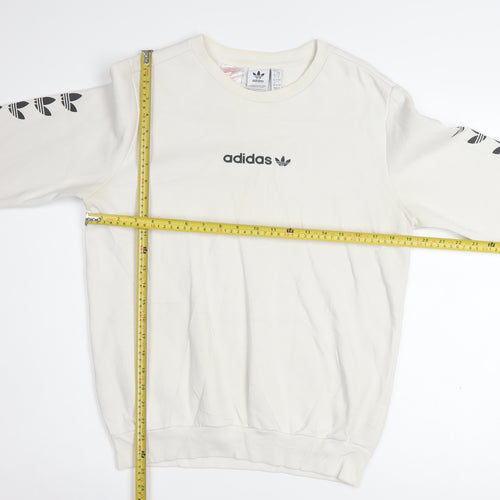 Adidas Boys Beige Crew Neck Pullover Sweatshirt L 13-14 Years