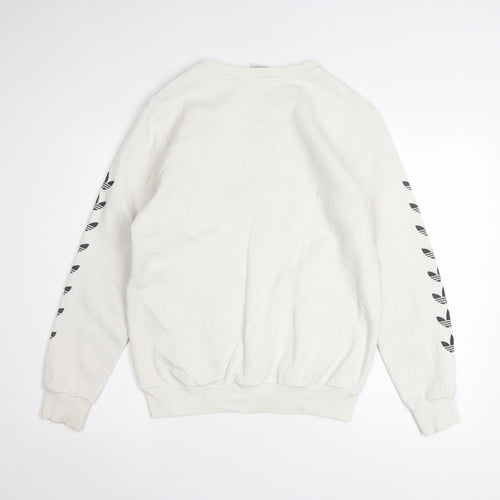 Adidas Boys Beige Crew Neck Pullover Sweatshirt L 13-14 Years