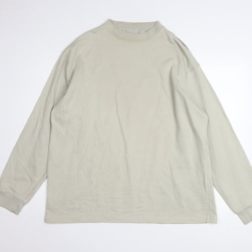 Reebok Men's Beige Crew Neck Pullover Sweatshirt L