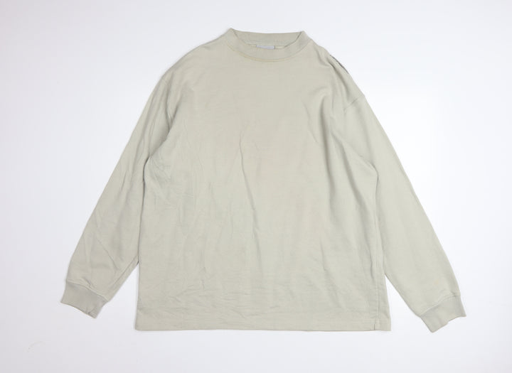 Reebok Men's Beige Crew Neck Pullover Sweatshirt L