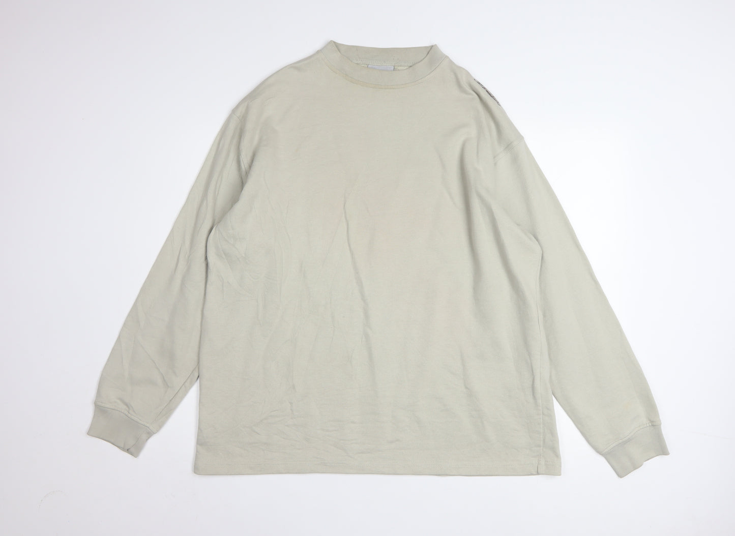 Reebok Men's Beige Crew Neck Pullover Sweatshirt L