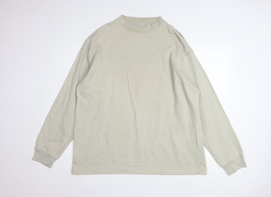 Reebok Men's Beige Crew Neck Pullover Sweatshirt L