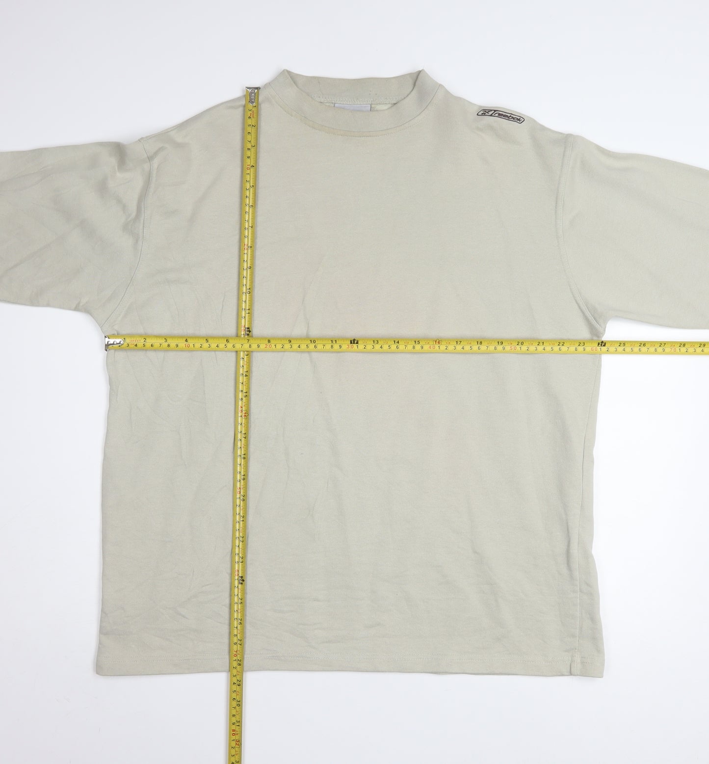 Reebok Men's Beige Crew Neck Pullover Sweatshirt L