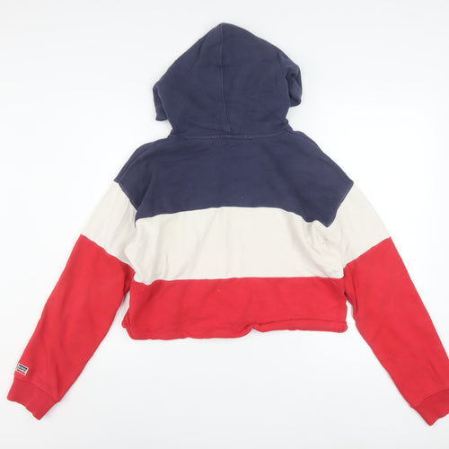 Levi's Women's Red White Blue Cropped Hoodie XS Cotton Colourblock