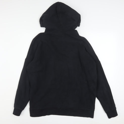 Superdry Women Black Pink Havana Hoodie UK 10 Graphic Cotton Blend